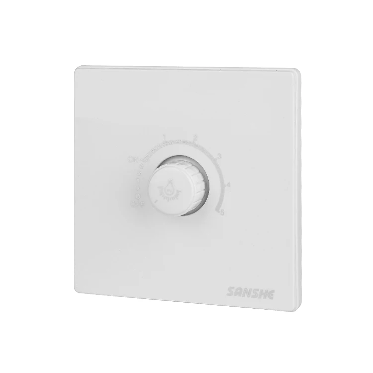 SANSHE high quality S8 series 86mm*86mm wall electrical light dimmer controller switch and fan speed regulator switch