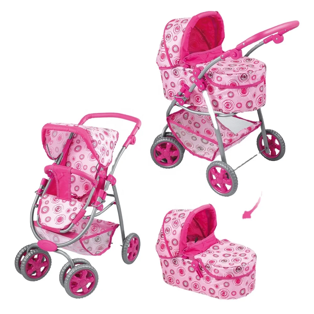 Fei Li toys 3 in 1 baby doll stroller set with carry cot and adjustable handle bar for girl baby doll stroller with carrier