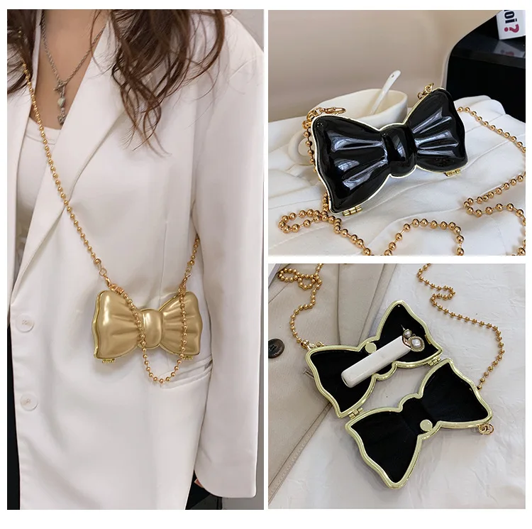 Manufacturer wholesale online celebrity Live mini acrylic bag girl chain crossbody bow dinner bag Aggreko purse
