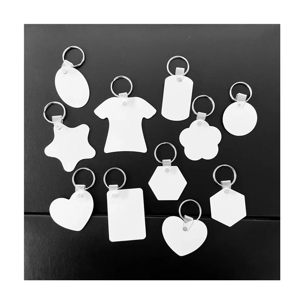 Handysub 1.5' Round  Dye Sublimation Metal Key Chain Tags Circle Two Sided White Sublimation Printing Aluminum Blank Keychains