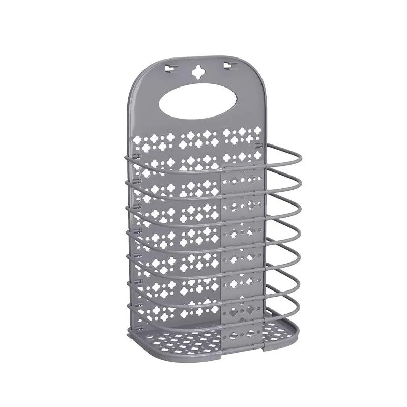 Laundry hanging dirty clothes foldable storage basket wall-mounted folding clothes basket