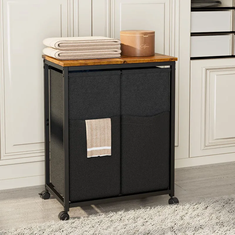 Wholesale Laundry Hamper Sorter on Wheels Laundry Basket Rolling Cart With Wheels for Dirty Clothes Storage Organizer
