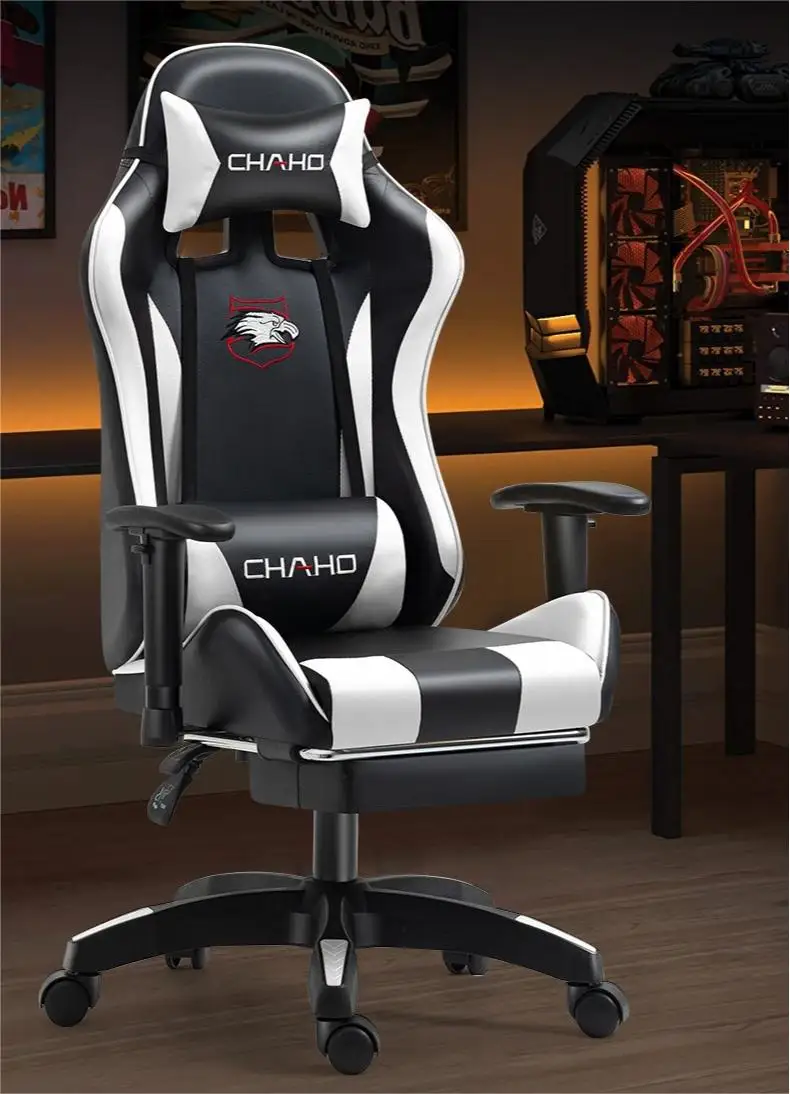 Ergonomic High Back Computer Racing Chair Adjustable Armrest Lumbar Support Swivel Chair Gaming Chair With Lumbar Support