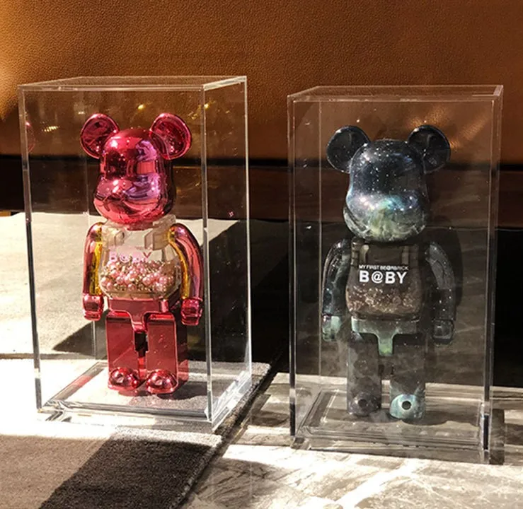 Wholesale Acrylic Toys Bear Display Box Bearbrick Building Block Display Case Acrylic Clear Storage Dust Cover