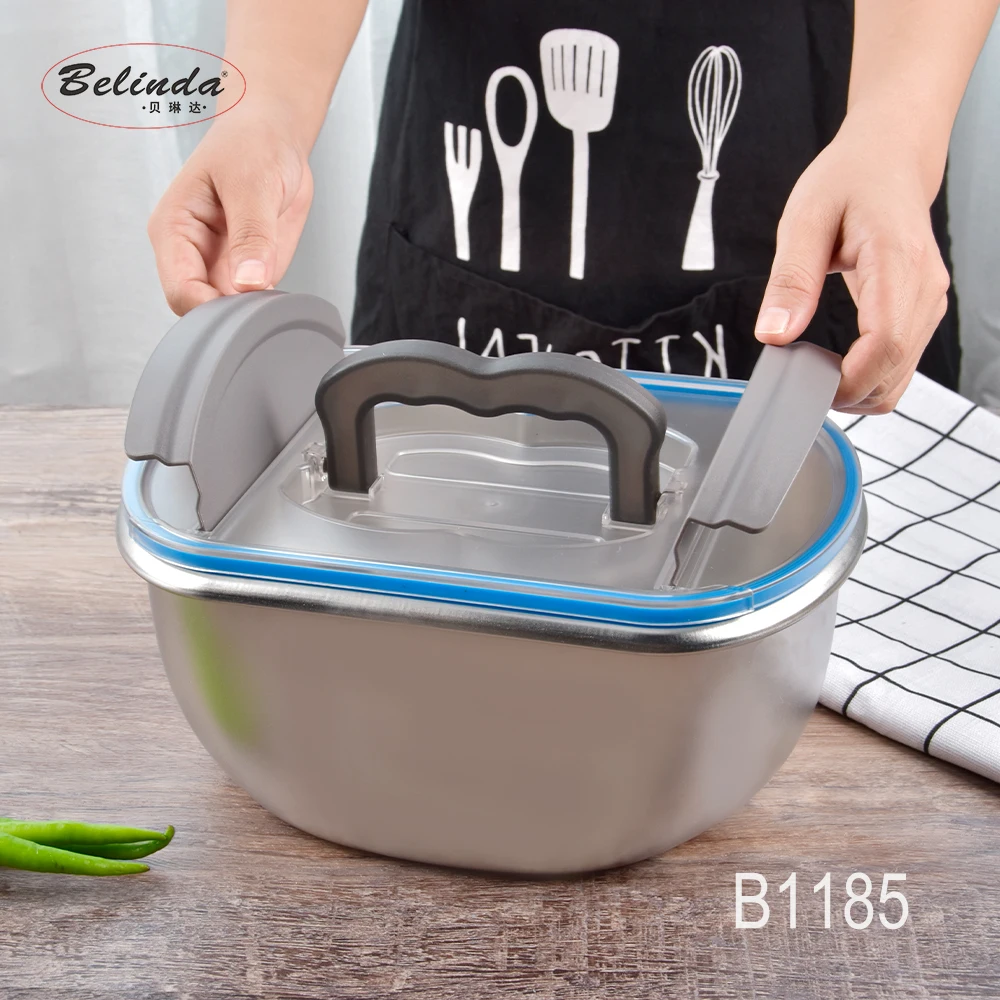 Food Grade Stainless Steel 304 Oval Shape Stackable Food Container Lunch Box With Lid Plastic