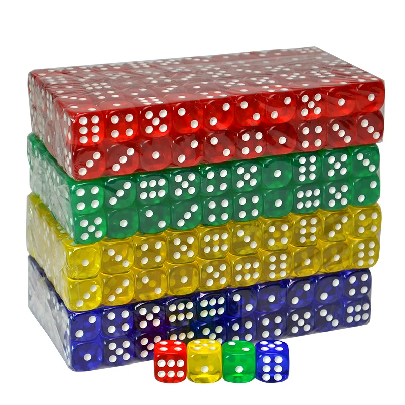 High Quality Casino Digital Polyhedral Custom Six Sided Spot Board Game Dice D&D RPG Supplier Gambling Dices Set  16mm Acrylic