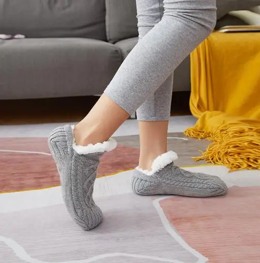 Man Winter Thick Non-skip Floor Socks Woman Room Slipper Socks Knitted Short socks