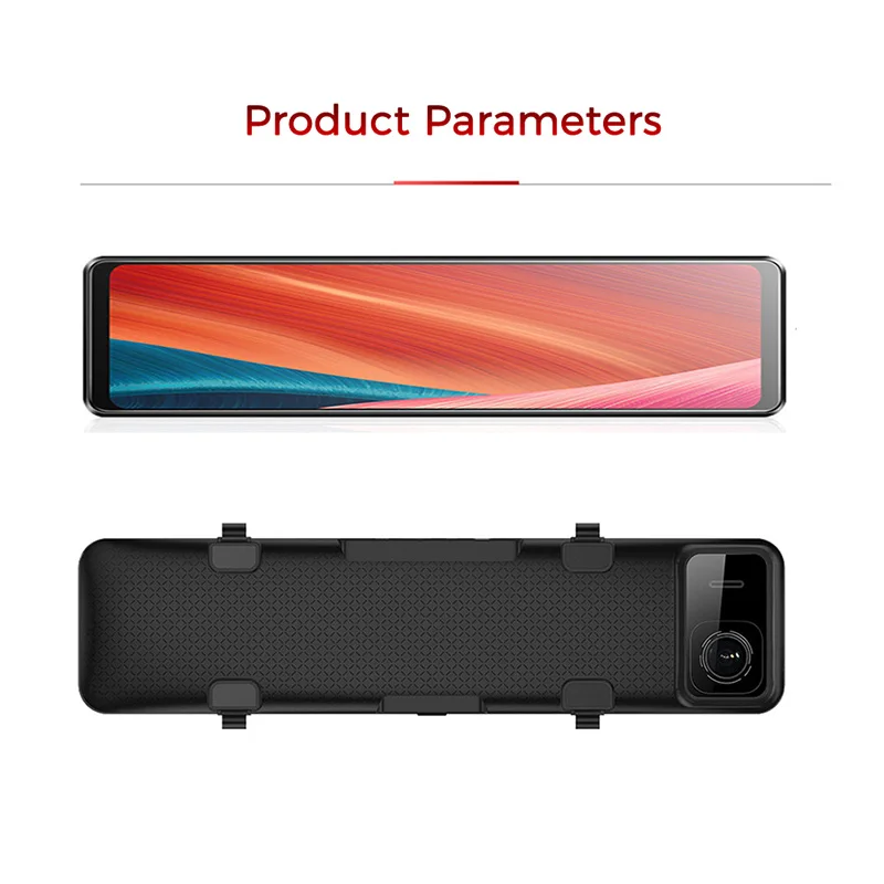 12 Inch 4k 2160p Touch Screen Rearview Mirror Car Dvr Dash Cam Video Recorder With Wifi Gps Night Vision Reverse Dash Camera