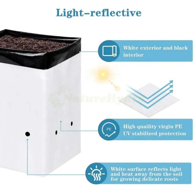 UV stabilized PE bags plastic grow bag for hydroponics plantation