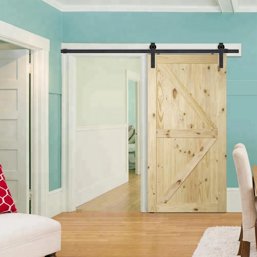 42 "x 84" дюйма раздвижные двери сарая DIY из натурального дерева сосны Незаконченный