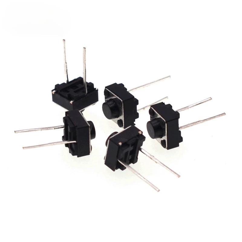 Тактовый переключатель DIP, средний, 2 контакта, 6*6*4,3-5 мм, тактильные кнопочные переключатели, световые сенсорные клавиши, клавиатура, длина стопы 13,5 мм