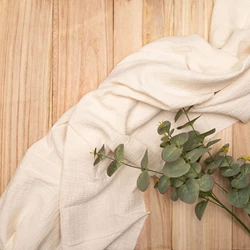 Solid colors soft and crinkly texture 100% cotton crinkle double gauze fabric