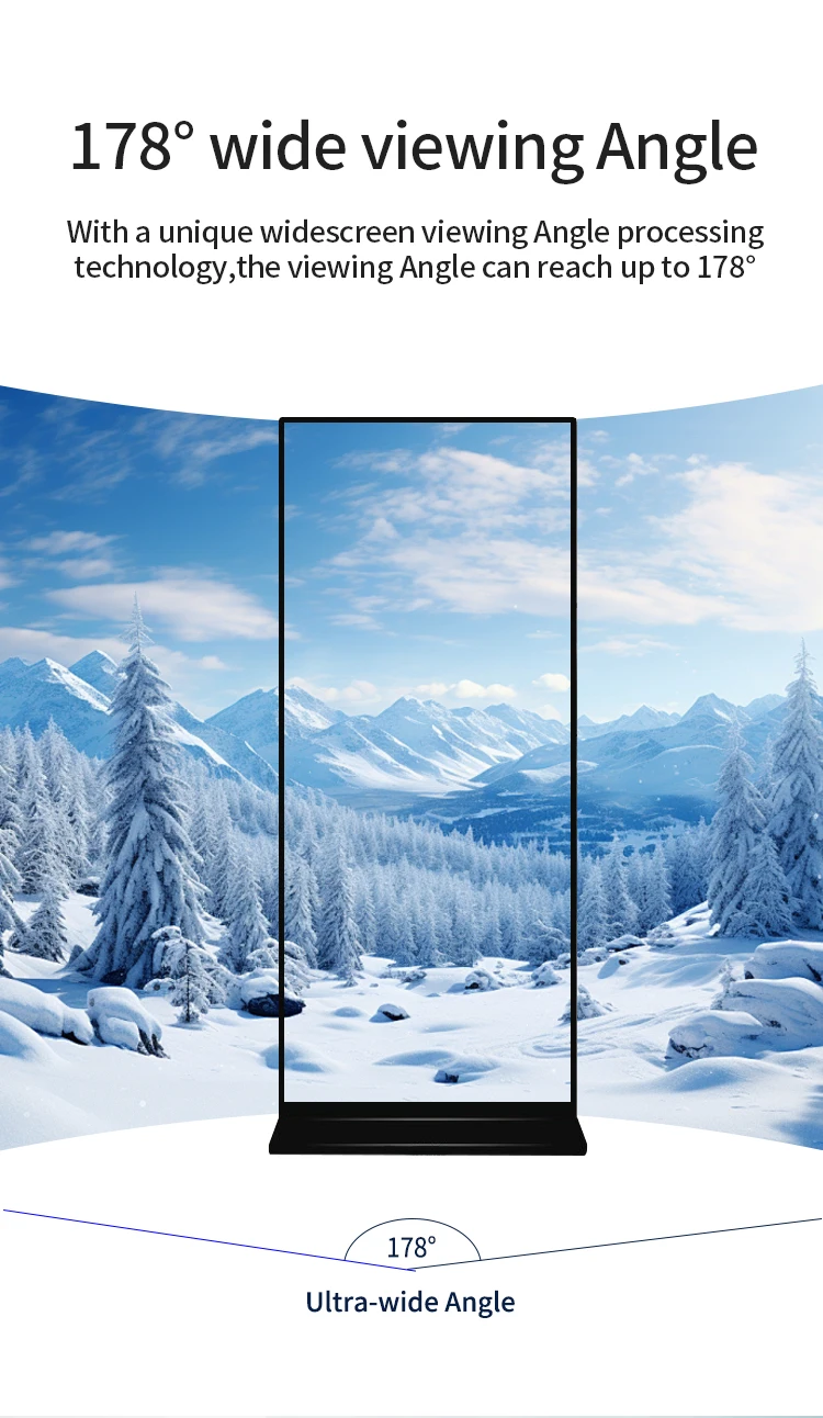 ZCLH 70/75/80/86 Inch Full Screen Digital Signage and Display Floor Standing Advertising Display Standing Kiosk Touch Screen