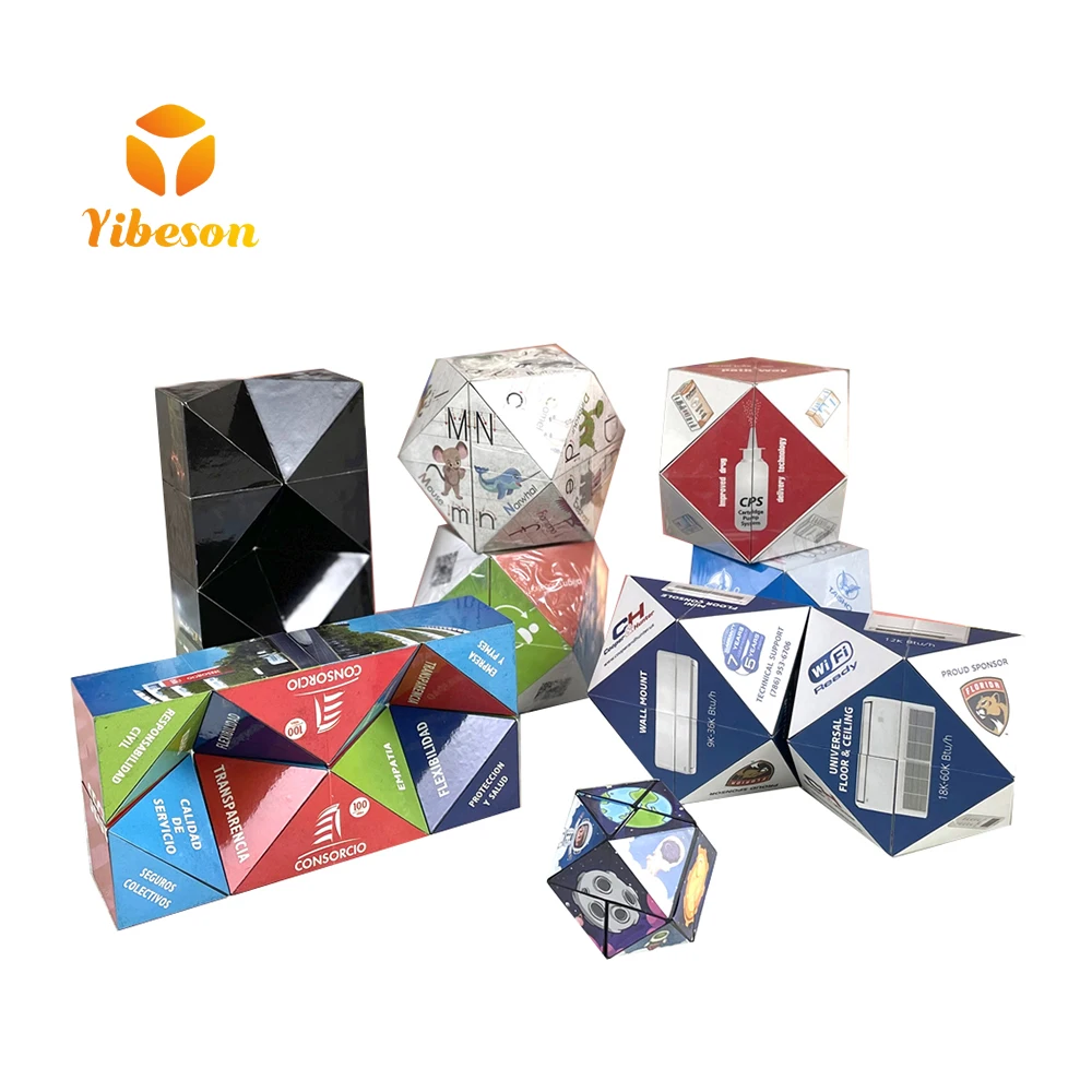 Kids Advertising Photo Puzzle Shape Shifting Space Transforming Changeable Fidget 3D Infinity Geometry Magnetic Magic Cube