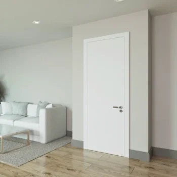 white primer design solid particle board filling core interior room wood flush door