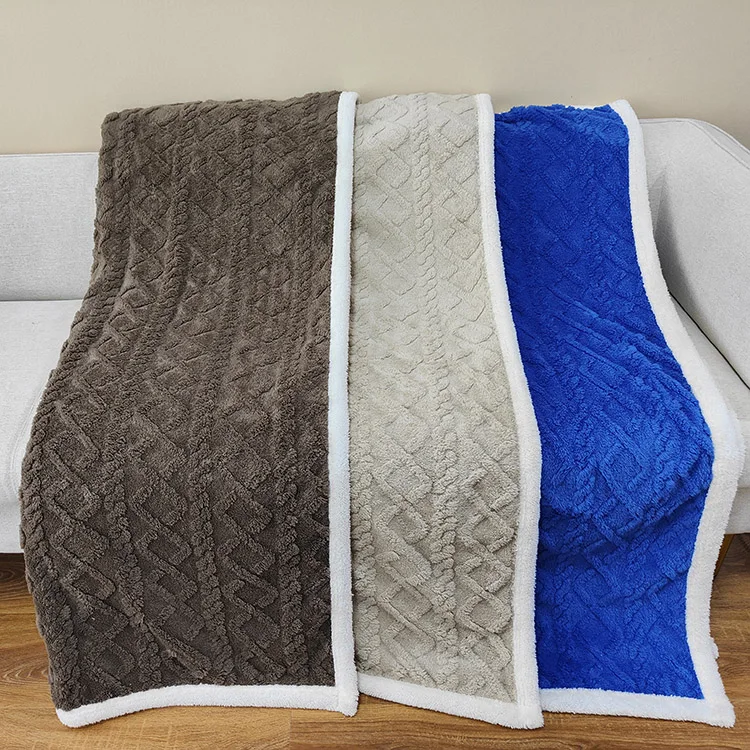 OEKO TEX 100 фабричное пушистое толстое теплое тяжелое одеяло из жаккарда двухстороннее бархатное одеяло