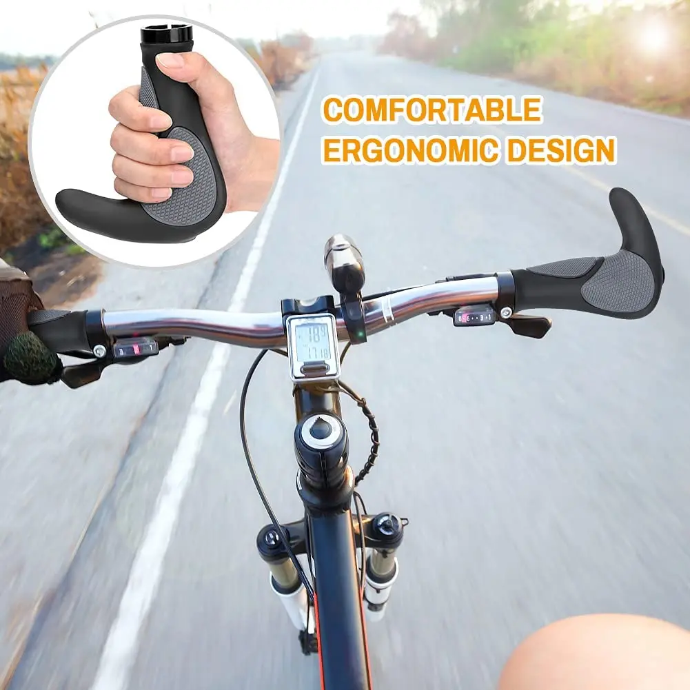  Bike Handlebar Grips For 22.2 Double Lock-on Handle Bar End Holding Locking Bicycle Grip Shock Resistance