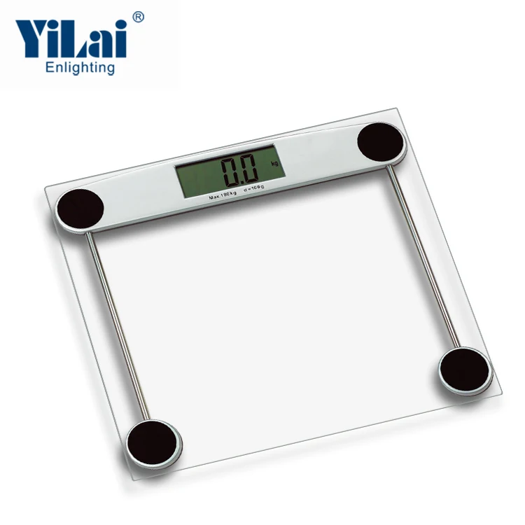 
Transparent tempered glass 150KG capacity with LCD display electronic digital bathroom scale 
