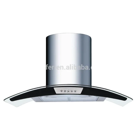 900mm Black Titanium Duct Curved Glass Canopy Cover Wall Mounted Chimney Range Hood