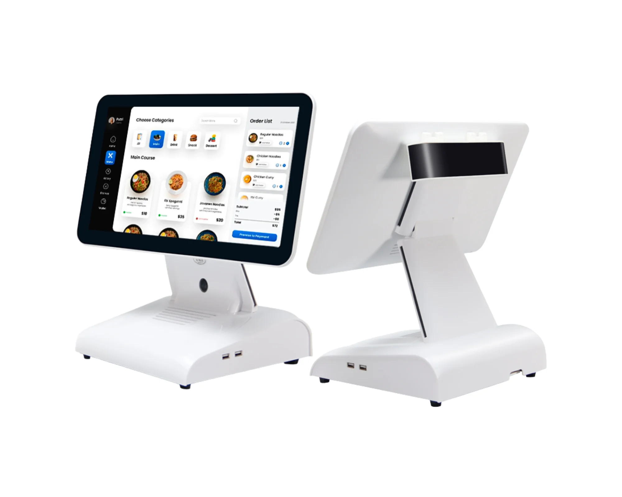 15.6 inch Win i7 Pos Terminal Customer Digit LED Display AIO Billing Machine Touchscreen Cash Register with QR Code Scanner