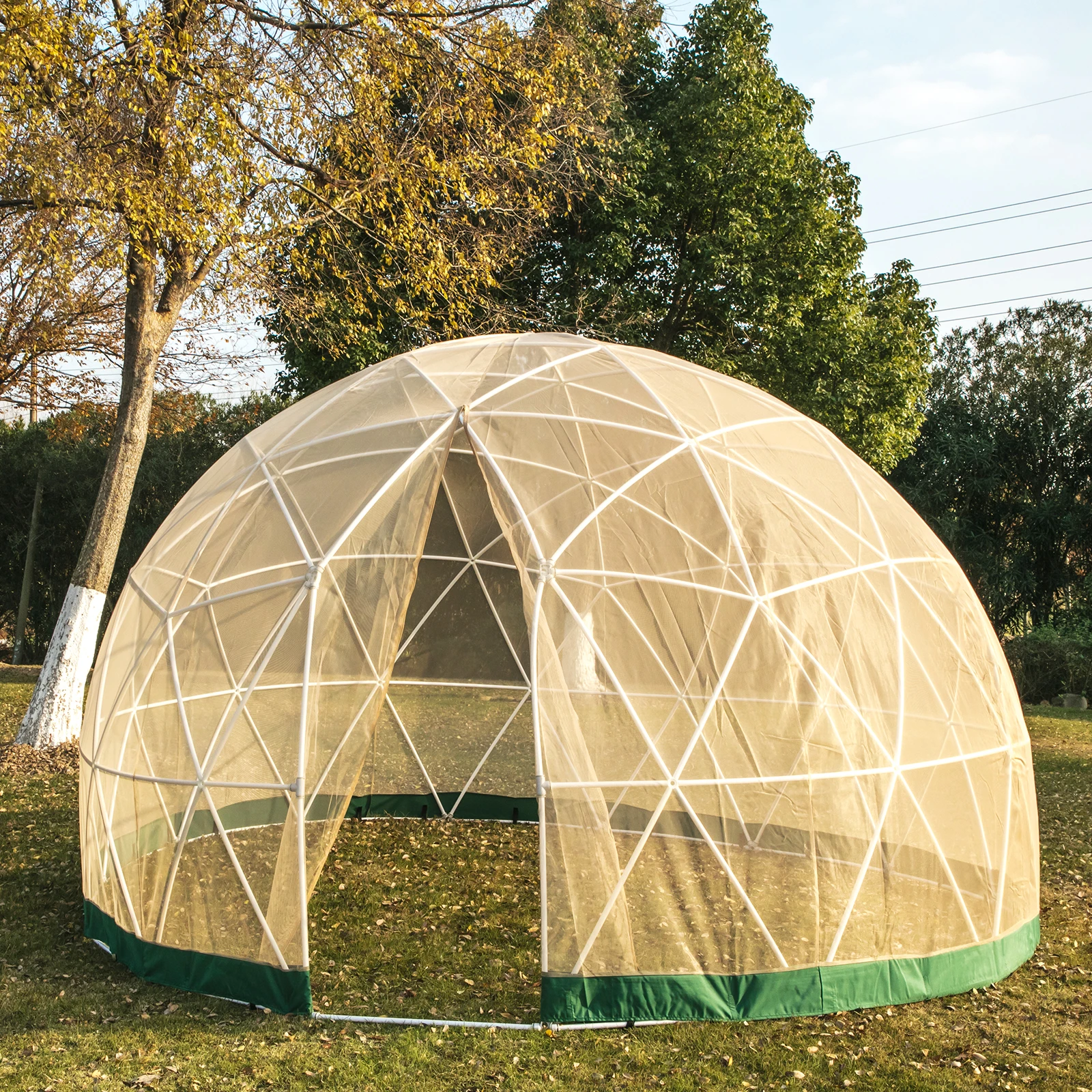 clear bubble tent Garden Igloo 9.5/12ft with LED Mesh PVC Dome glamping tent