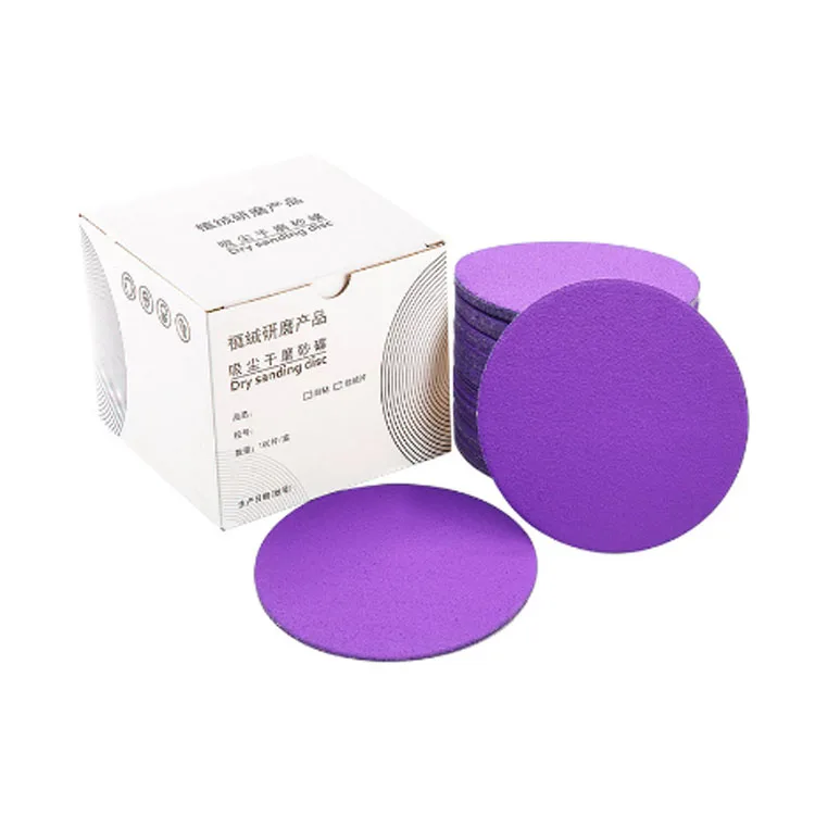 125mm sanding disc 5 inch round sand paper purple ceramic sanding discs for car or wood