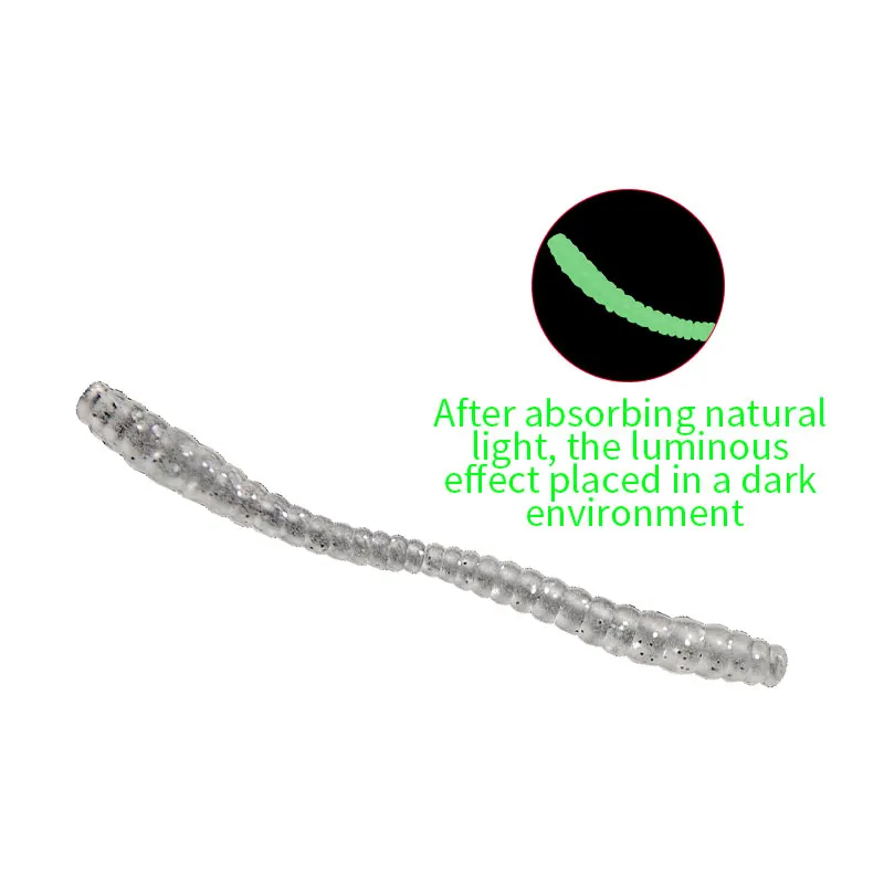 Tianhong OEM Soft Worm Lure 40mm 55mm PVC & ABS Fishing Lures for Tuna Salmon Bream in River Stream Freshwater Fishing