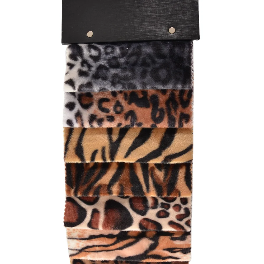 Hometextile Plush Velboa Leopard Printed Upholstery Sofa Velvet Fabric
