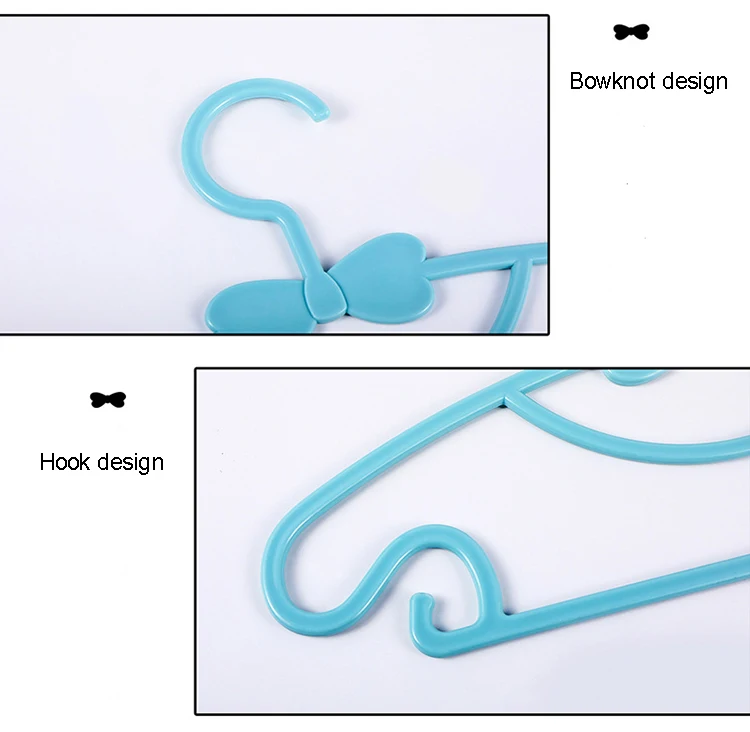 Wholesale Fancy Color Non Slip Baby Clothing Rack Bowknot Plastic Children Hangers
