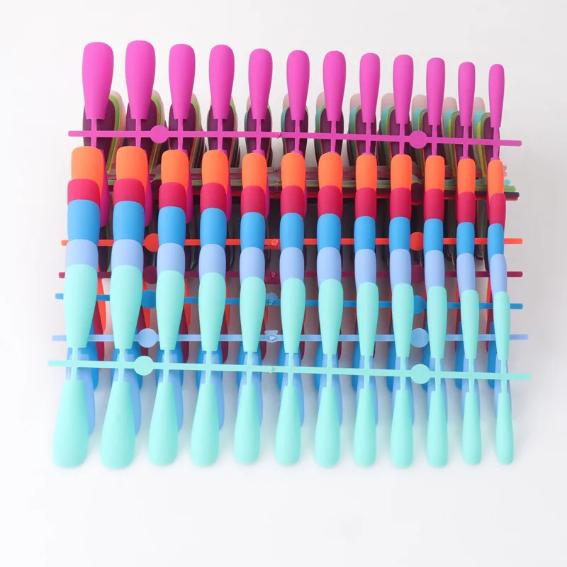 Factory Directly Supply Cheap Nail Tips 24pcs/sheet 40Colors Available Pure Matte Long Coffin Artificial Nail Tips Press on