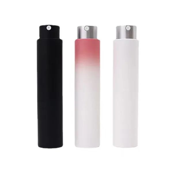 10ml luxury mini pocket size refillable white black perfume sample bottles with spray pump round atomizer travel spray bottle