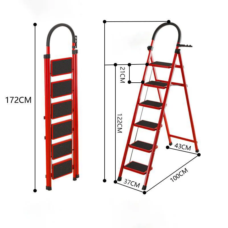 Wholesale Customization Household 2-5 Folding Step Ladder Aluminum Alloy Folding Ladder Portable Home Metal Ladder