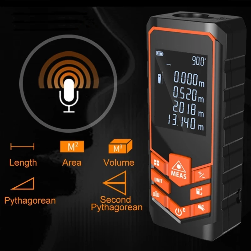 USB Charging Handhold Trena Laser Range Finder Digital Laser Distance Meter Electrical Tape Measuring Tools 60M-120M
