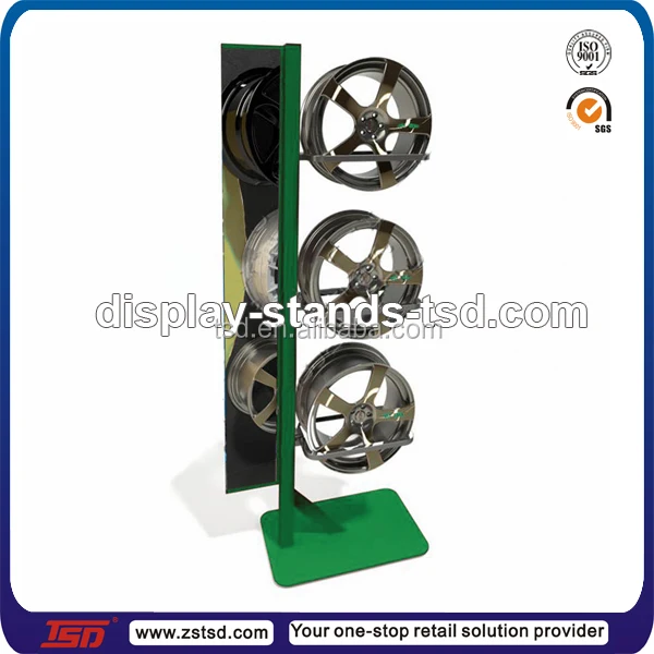 Custom Hot Floor Standing Metal Bike Alloy Wheel Rim Display Stands bicycle Car