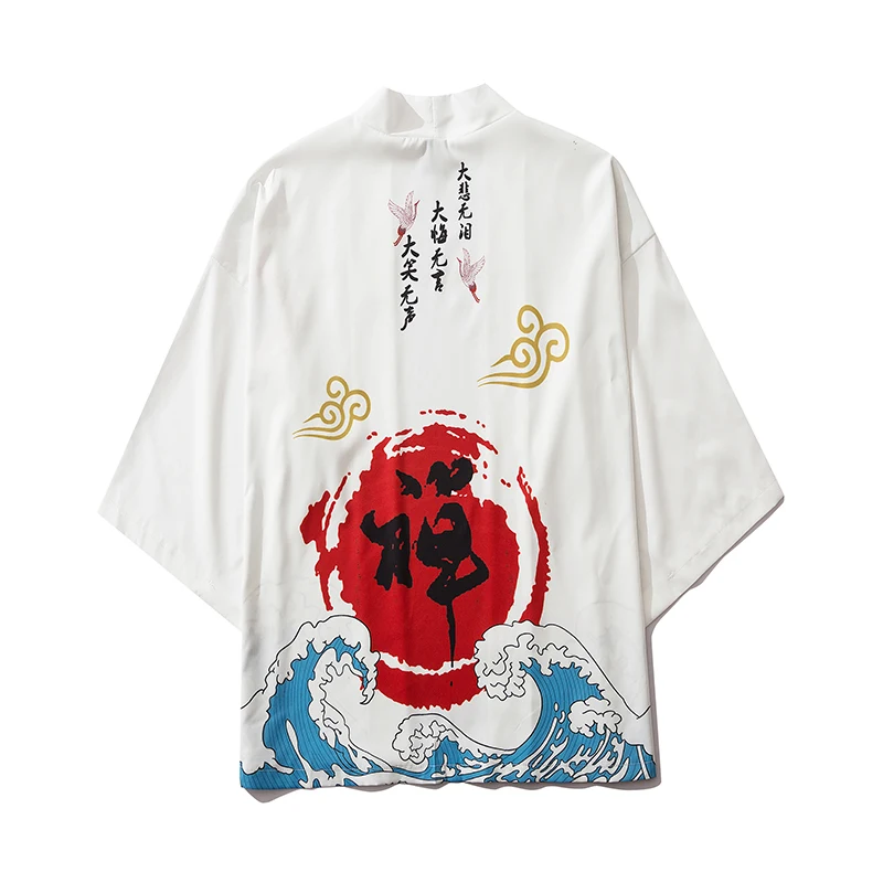 
17 Style Harajuku Japanese Fashion Kimono 2021 Men and Women Cardigan Blouse Haori Obi Asian Clothes Samurai 