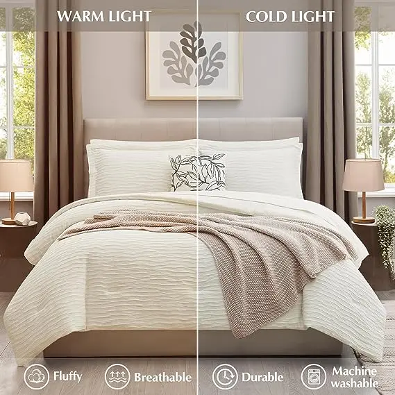 Textured Design 8 pieces Comforter Bedding Sets