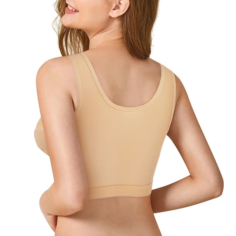 Full Coverage Breast Support Band Posture Corrector Front Closure Post-Surgery Recovery Bra For Women