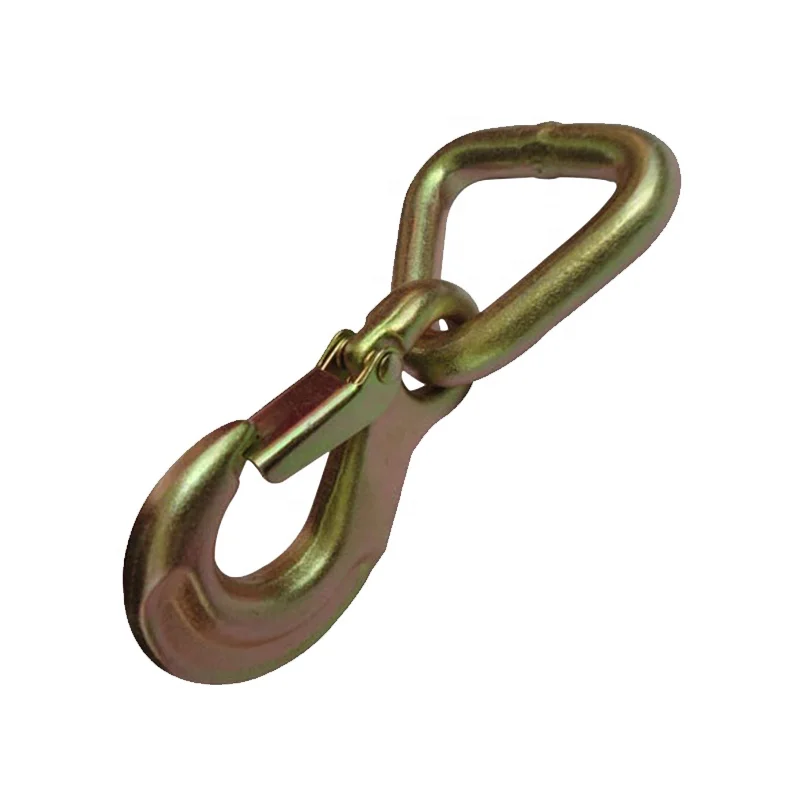 RY Rigging Hook Heavy Duty Forged Steel Lifting Safety Hooks with Triangle Ring for 2 inch Belt Cargo Hoisting & Security