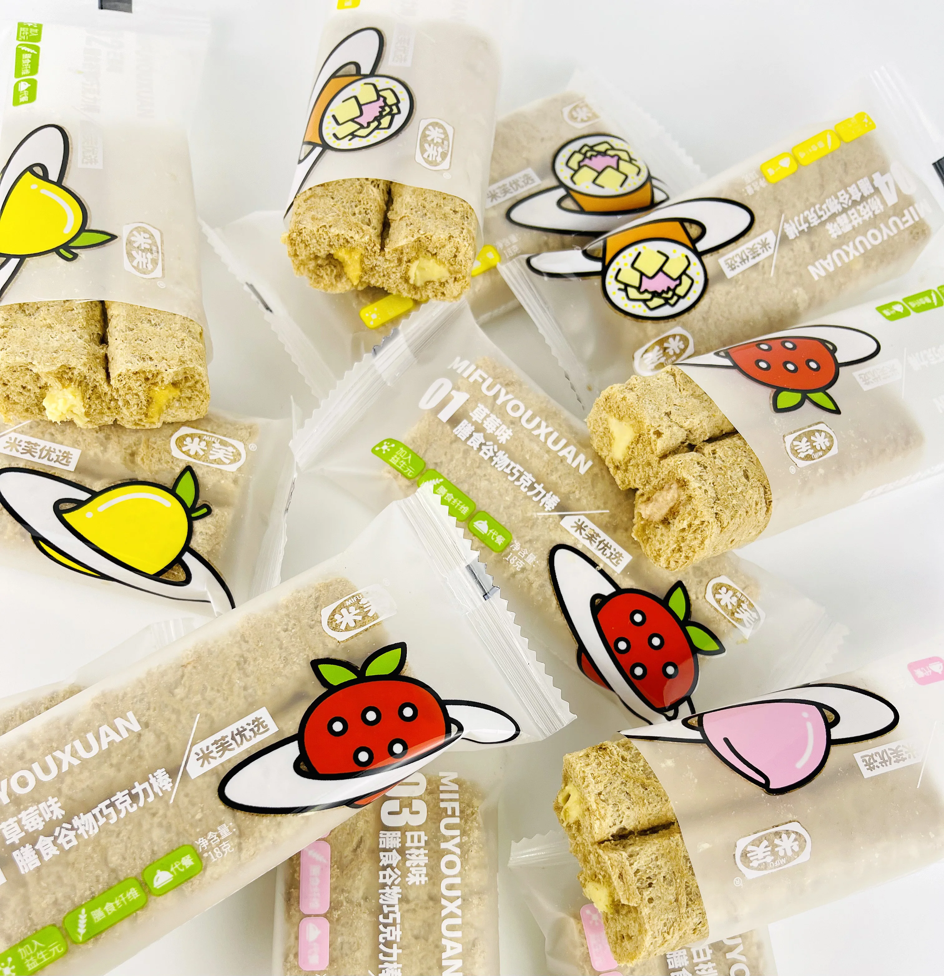 Hot selling grain snacks sandwich stick bar biscuits with different flavors Healthy organic cereal snacks