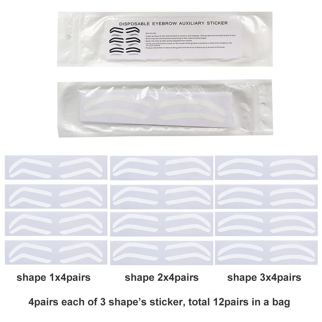 Airbrush Eyebrow Tint Make Up Plastic Stencil Eyebrow Sticker Stencil Guide Eyebrow Sticker Tape