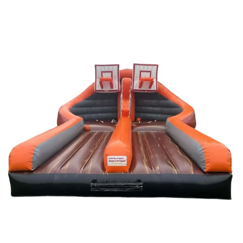 Wholesale inflatable bounce game park interactive Dual lane Slam Dunk contest Inflatable Basketball Court Game for big children