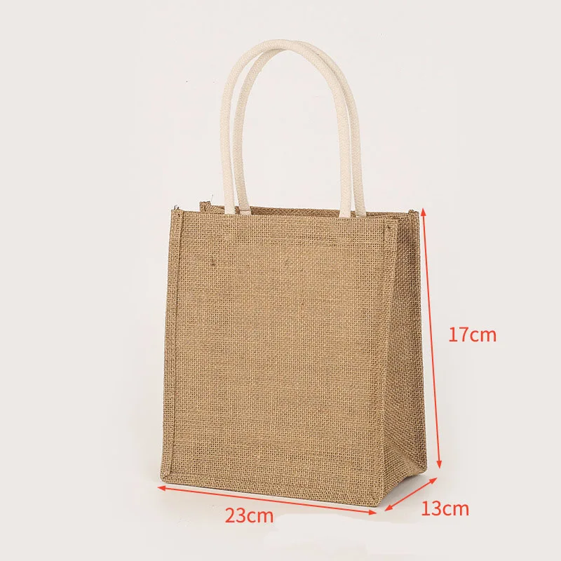 Cheap Promotional Wholesale Reusable Shopping Bag Blank Hemp Linen Burlap Jute Tote Bags for Advertising DIY Art Craft