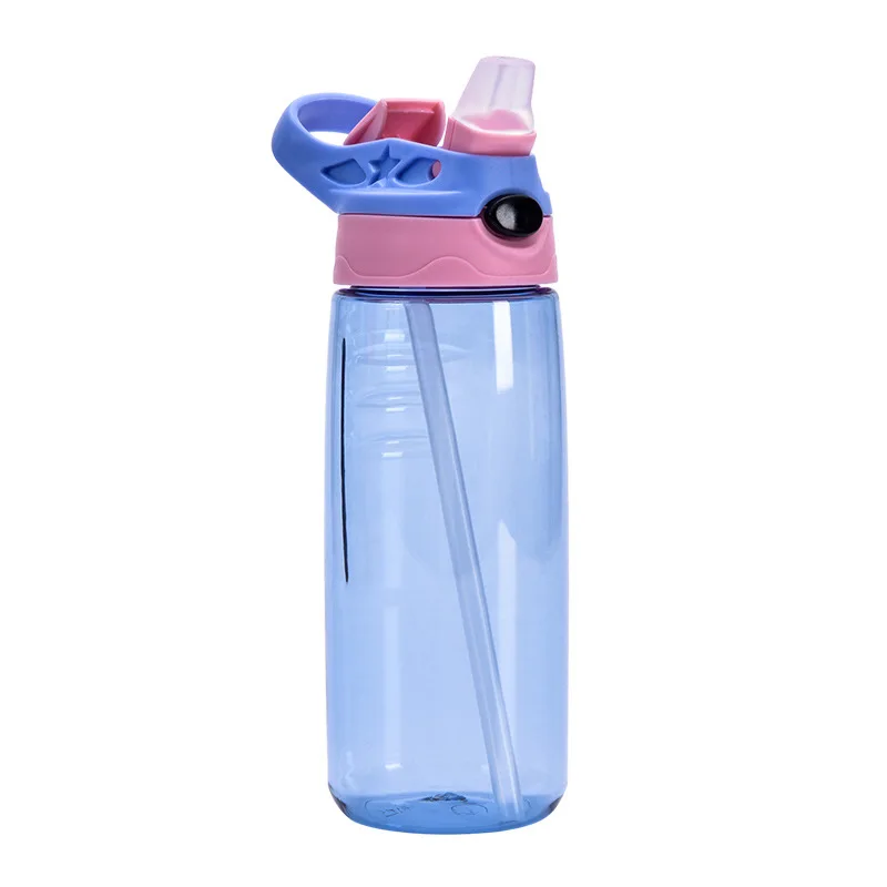 16 oz Plastic Kids Water Bottle School With Straw BPA Free Cute Printing Child Drink 500ml Water Bottle For Kids