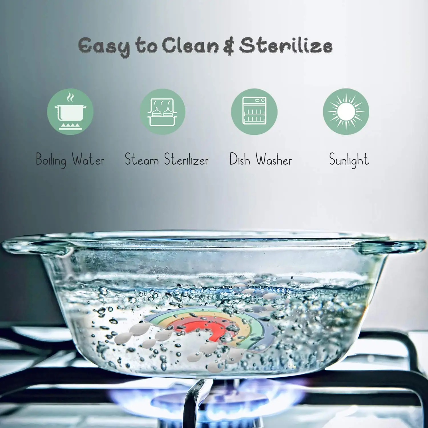 High Quality Silicone Teether Bpa Free Baby Chew Soft Rainbow Teether Toys