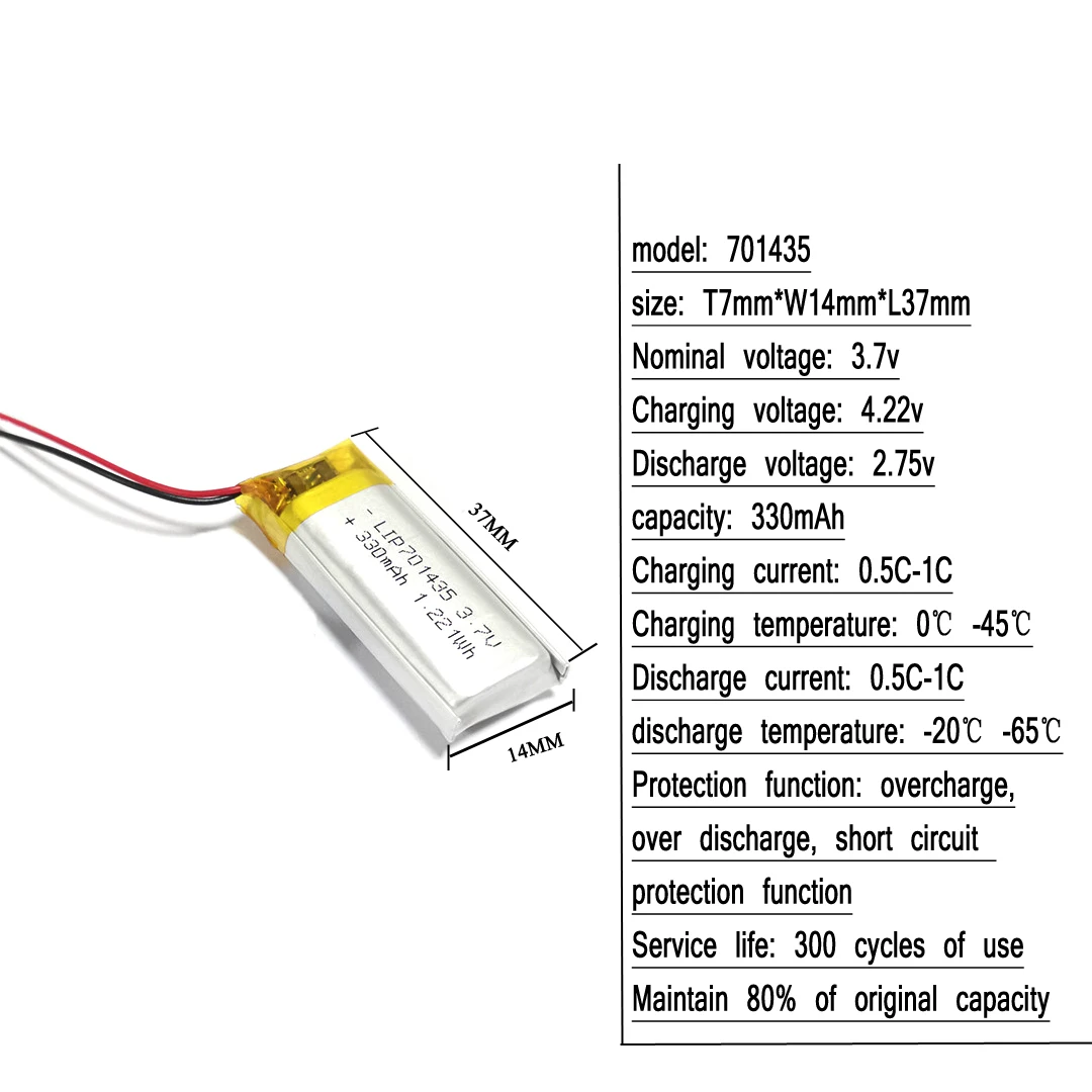3.7v lipo battery 701435 701535 300mah 330mah rechargeable lipo battery lithium lithium ion batteries