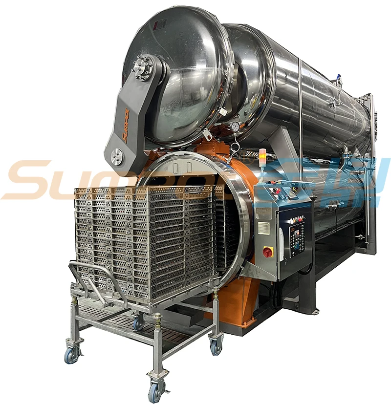 Industrial horizontal meat sausage sterilizer machinery