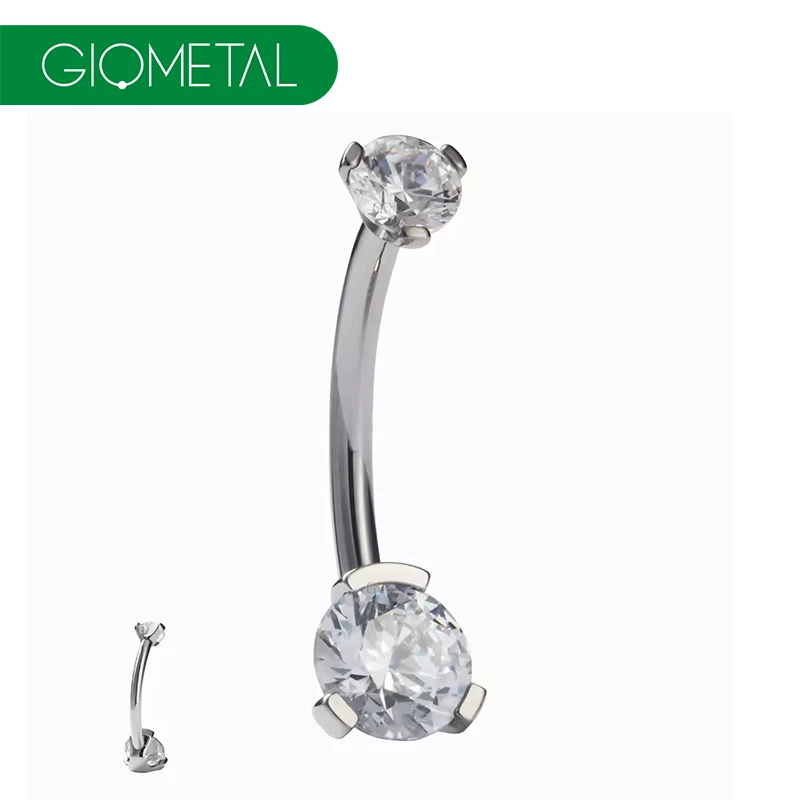 На заказ Giometal G23 ASTM F136 титановое кольцо для пирсинга пупка с внутренней резьбой женщин сексуальное пирсинг ювелирные изделия тела оптом