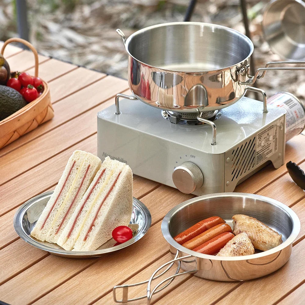 Backpacking Cooking Set Camping Cookware Mess Kit Pots Portable Tableware for Outdoor