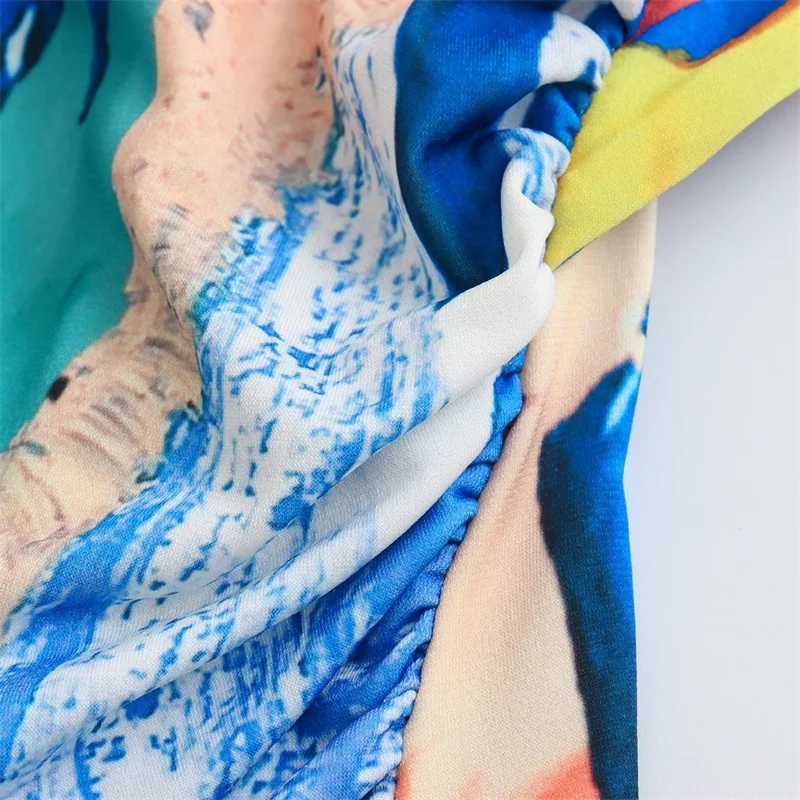 TAOP&ZA 2023 Summer New Round Neck Sleeveless Straight Long Tank Top Dress Backless Tie-Dye Printed Dress 1165677