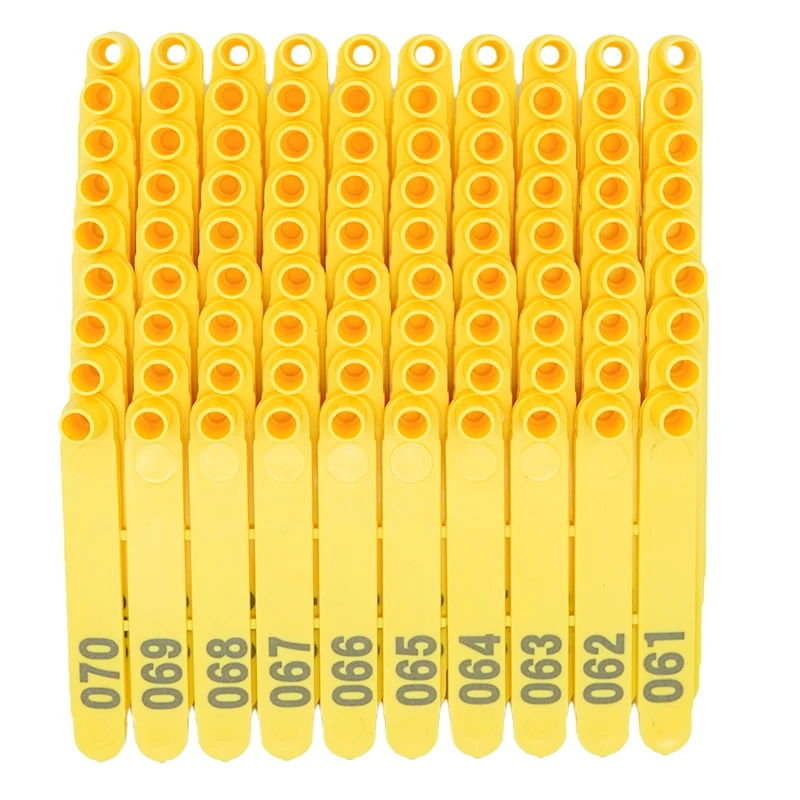 Strip Shape Livestock Sheep Goat Tags Laser Printer Yellow color  Sheep Goat Ear Tracking Tag with Number